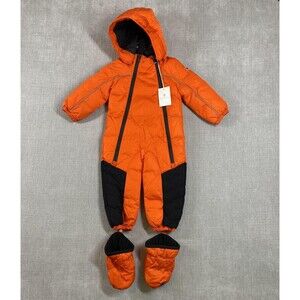 Gucci Baby Snowsuit Boys Girls 12-18 Months Orange Black Goose Down Hooded Italy
